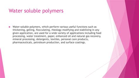  What Wonders Can We Wring From Wonderful Water-Soluble Polymer?