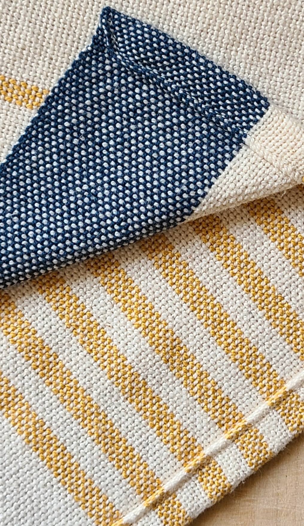 Handwoven Cotton Tea Towel in Nautical - Image 8