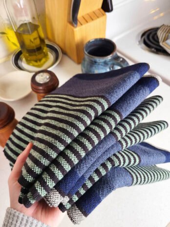 Signature Stripes Tea Towel in Aegean