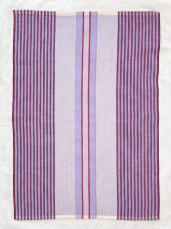 Signature Stripes Tea Towel in Berries and Cream – Purple