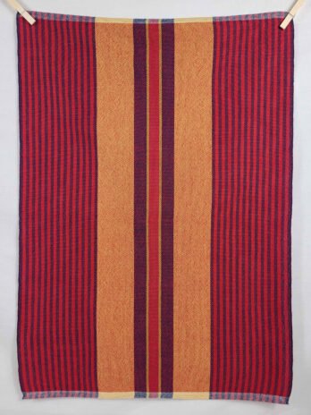 Signature Stripes Tea Towel in Blood Orange