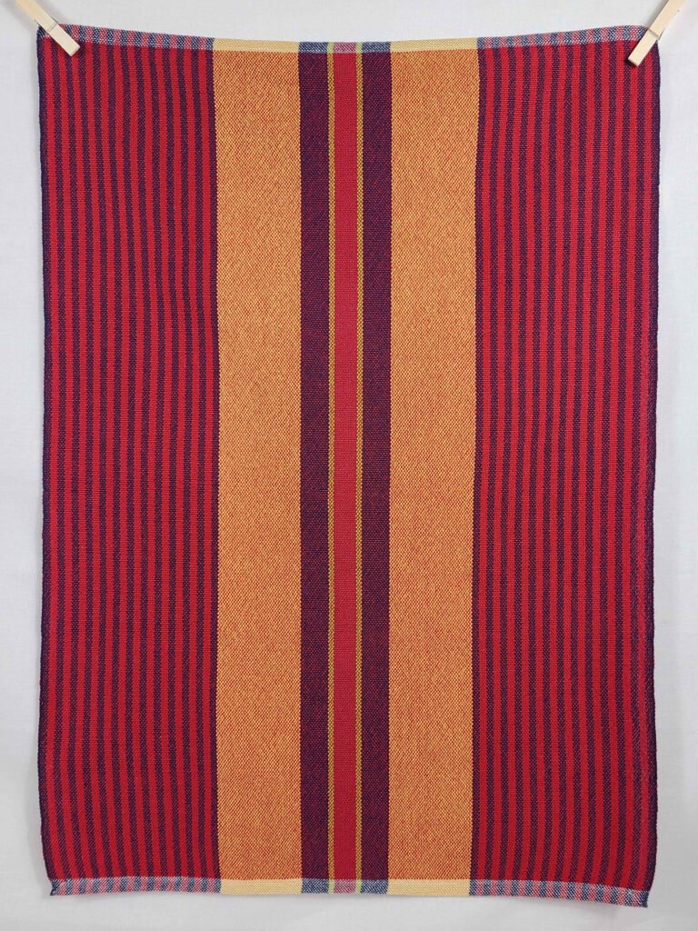 Signature Stripes Tea Towel in Blood Orange