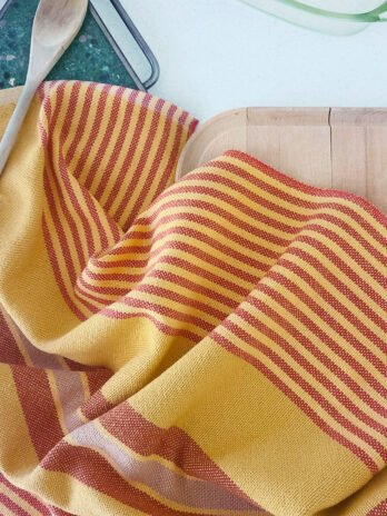 Signature Stripes Tea Towel in Sunshine