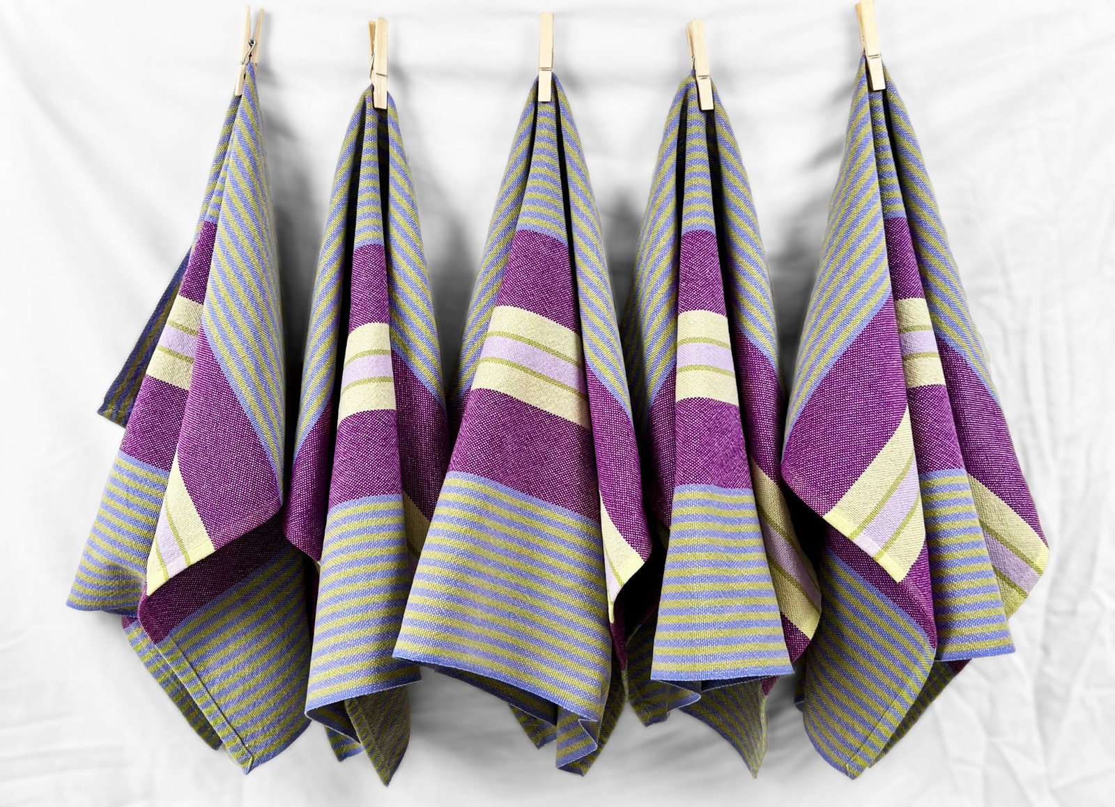 Signature Stripes Tea Towel in Lilac - Image 5