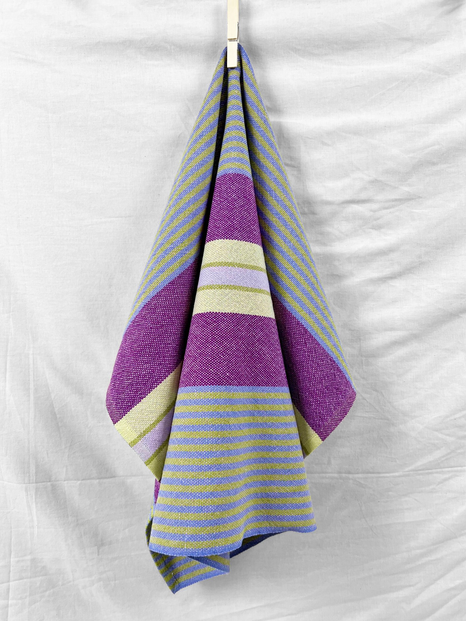 Signature Stripes Tea Towel in Lilac - Image 6