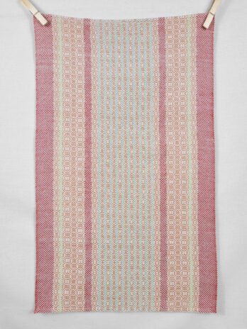 Handwoven Cotton Tea Towel in Twill Stripes