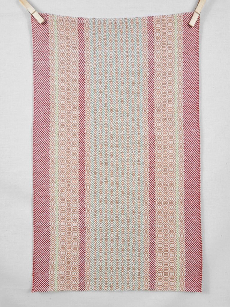 Handwoven Cotton Tea Towel in Twill Stripes