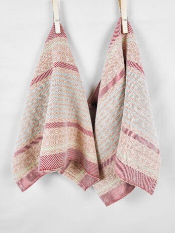 Handwoven Cotton Tea Towel in Twill Stripes