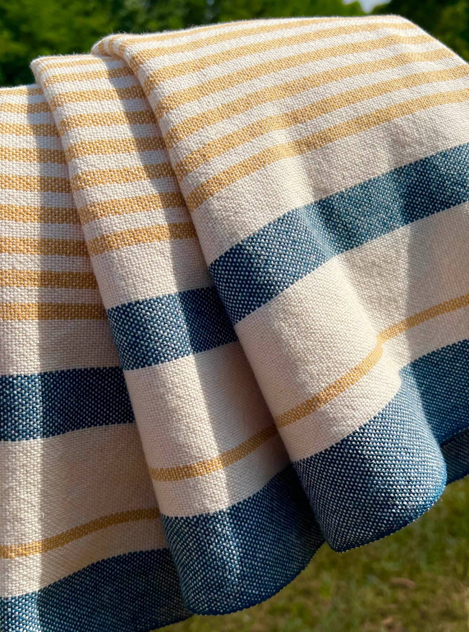 Handwoven Cotton Tea Towel in Nautical - Image 6