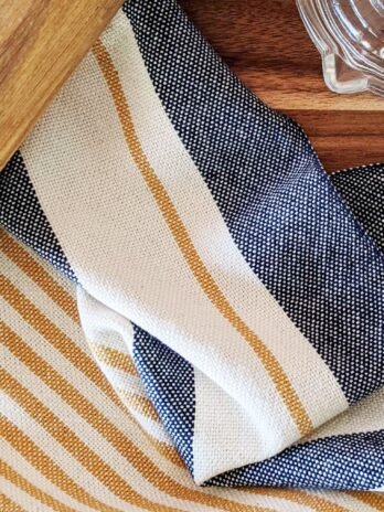 Handwoven Cotton Tea Towel in Nautical