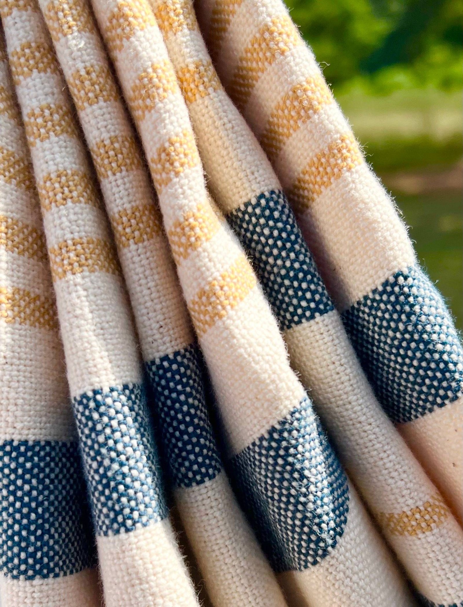 Handwoven Cotton Tea Towel in Nautical - Image 5