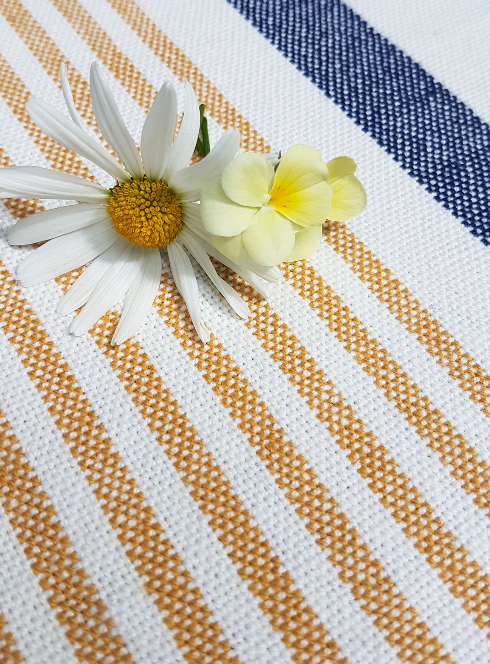 Handwoven Cotton Tea Towel in Nautical - Image 9