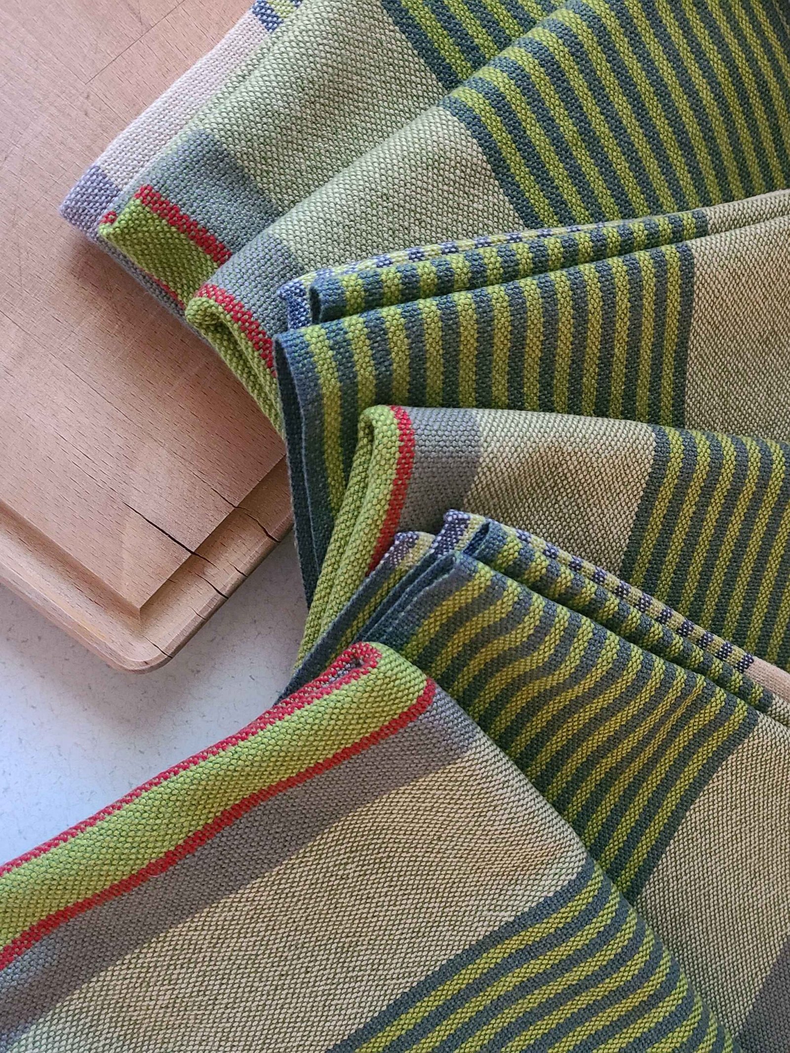 Signature Stripes Tea Towel in Pistachio - Image 3