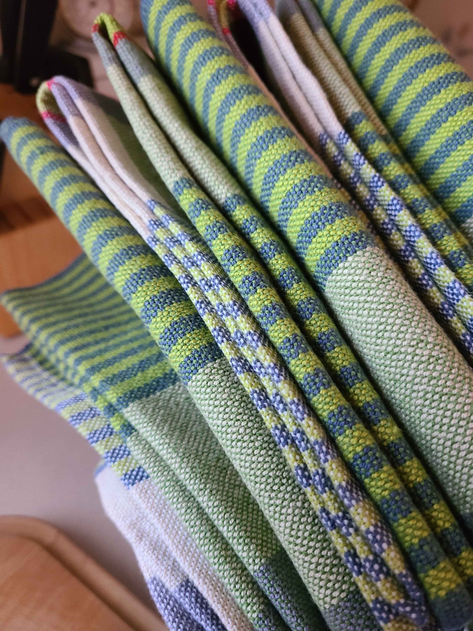 Signature Stripes Tea Towel in Pistachio - Image 5