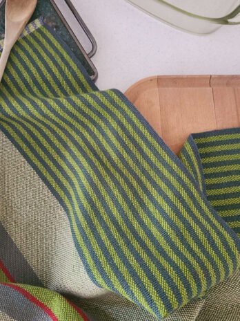 Signature Stripes Tea Towel in Pistachio