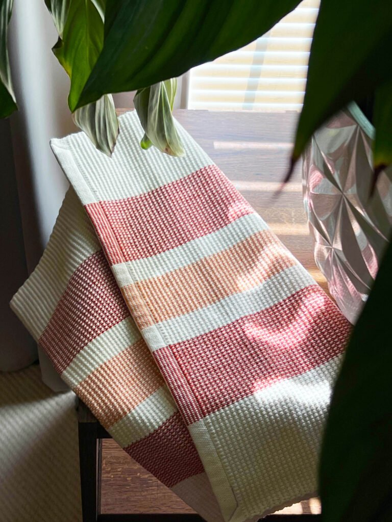 Summer Creamsicle Striped Table Runner