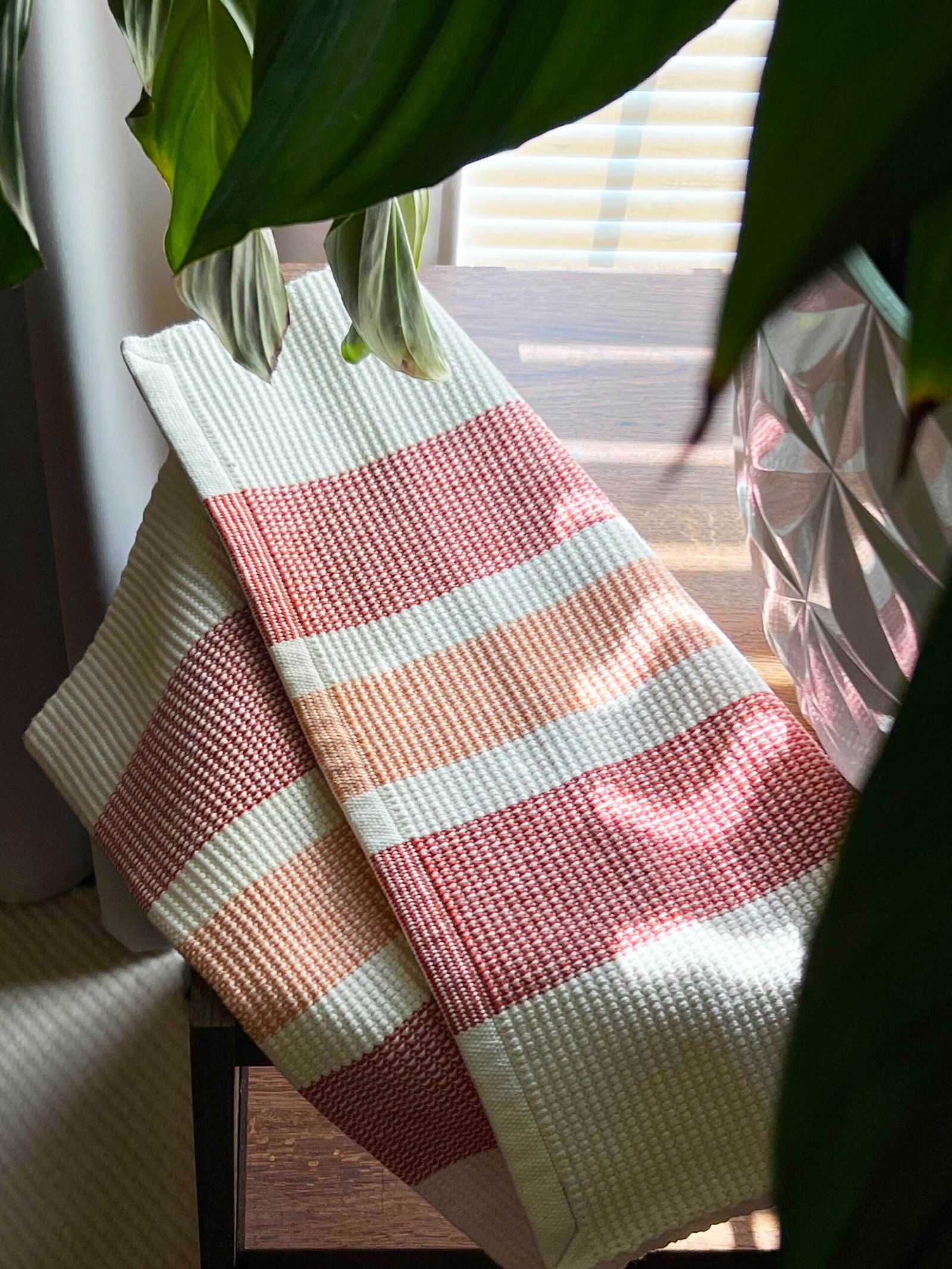 Summer Creamsicle Striped Table Runner