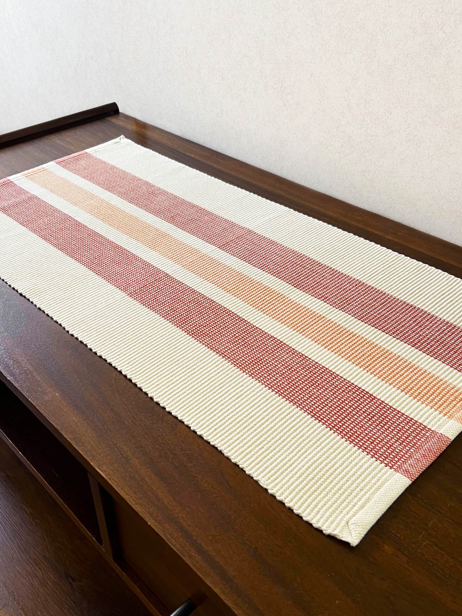 Summer Creamsicle Striped Table Runner - Image 4