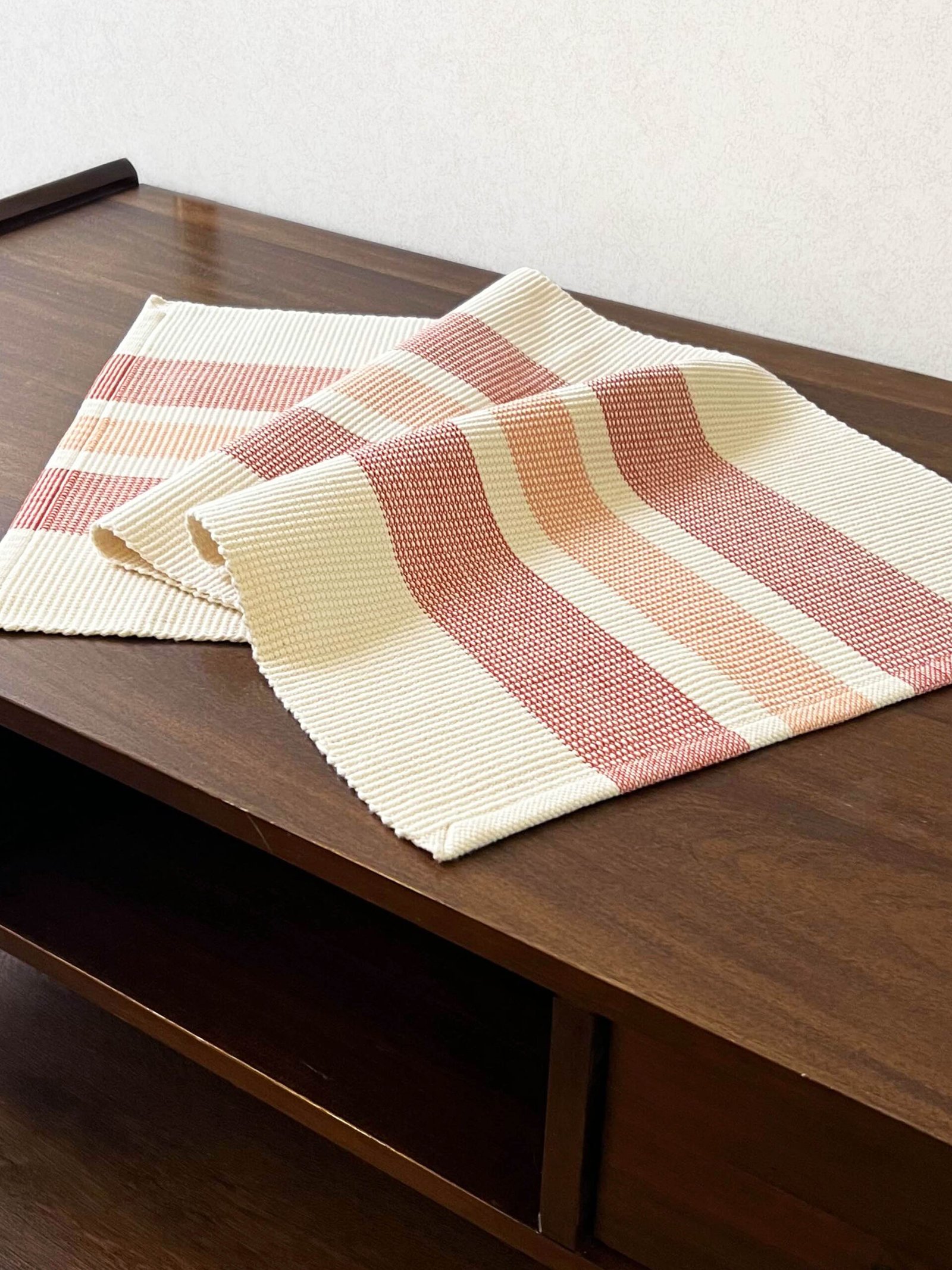 Summer Creamsicle Striped Table Runner - Image 3