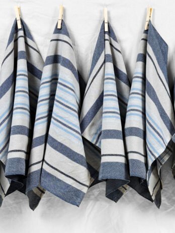 Handwoven Cotton Tea Towel in Summer Showers