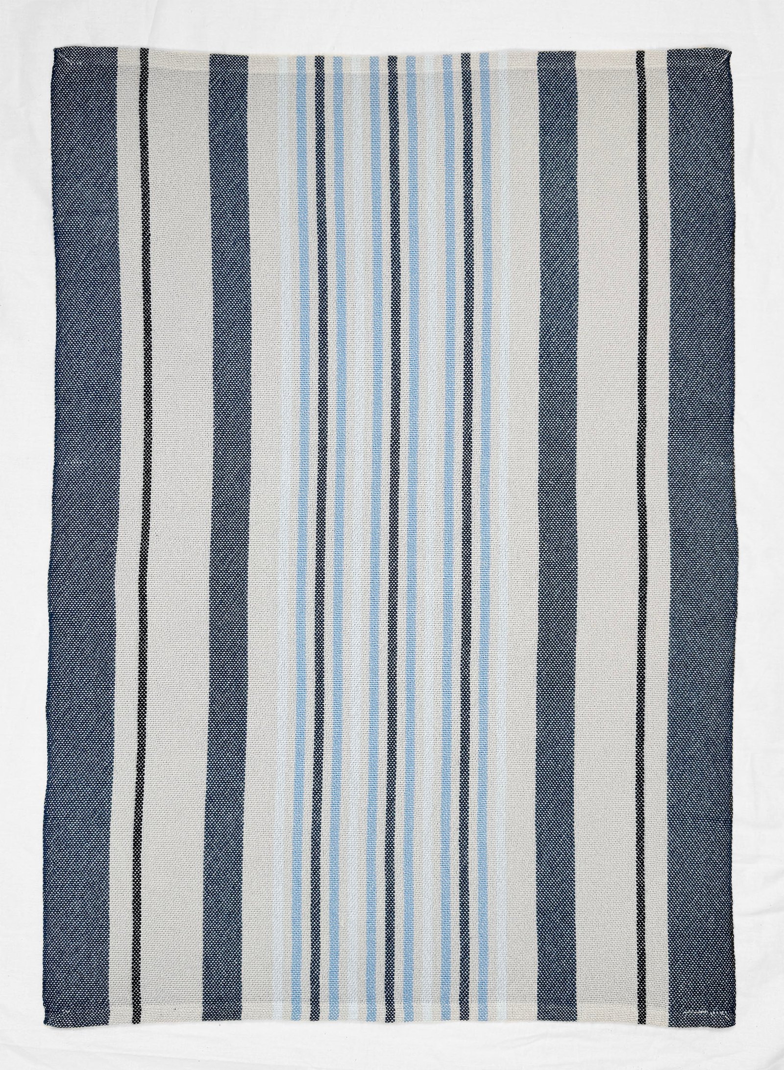 gray and blue striped towel