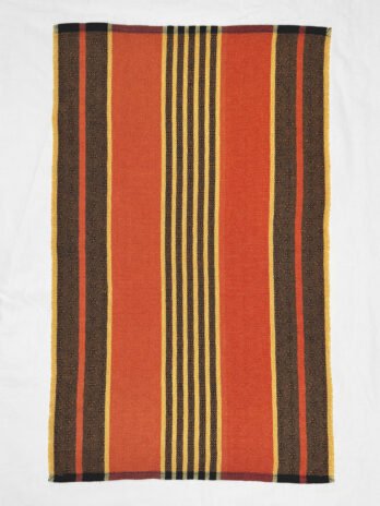 Handwoven Cotton Tea Towel in Halloween Stripes