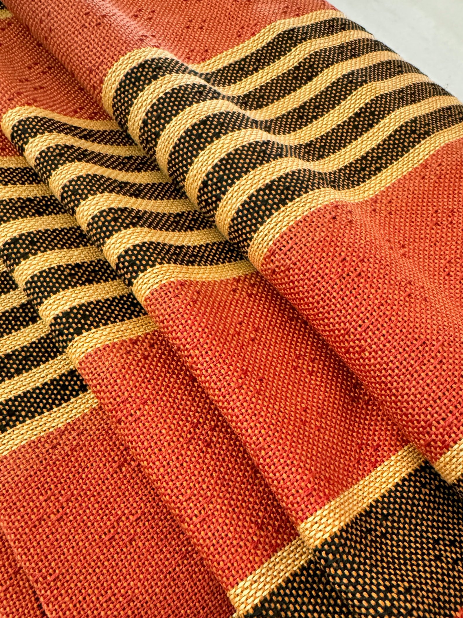 folded halloween striped tea towels