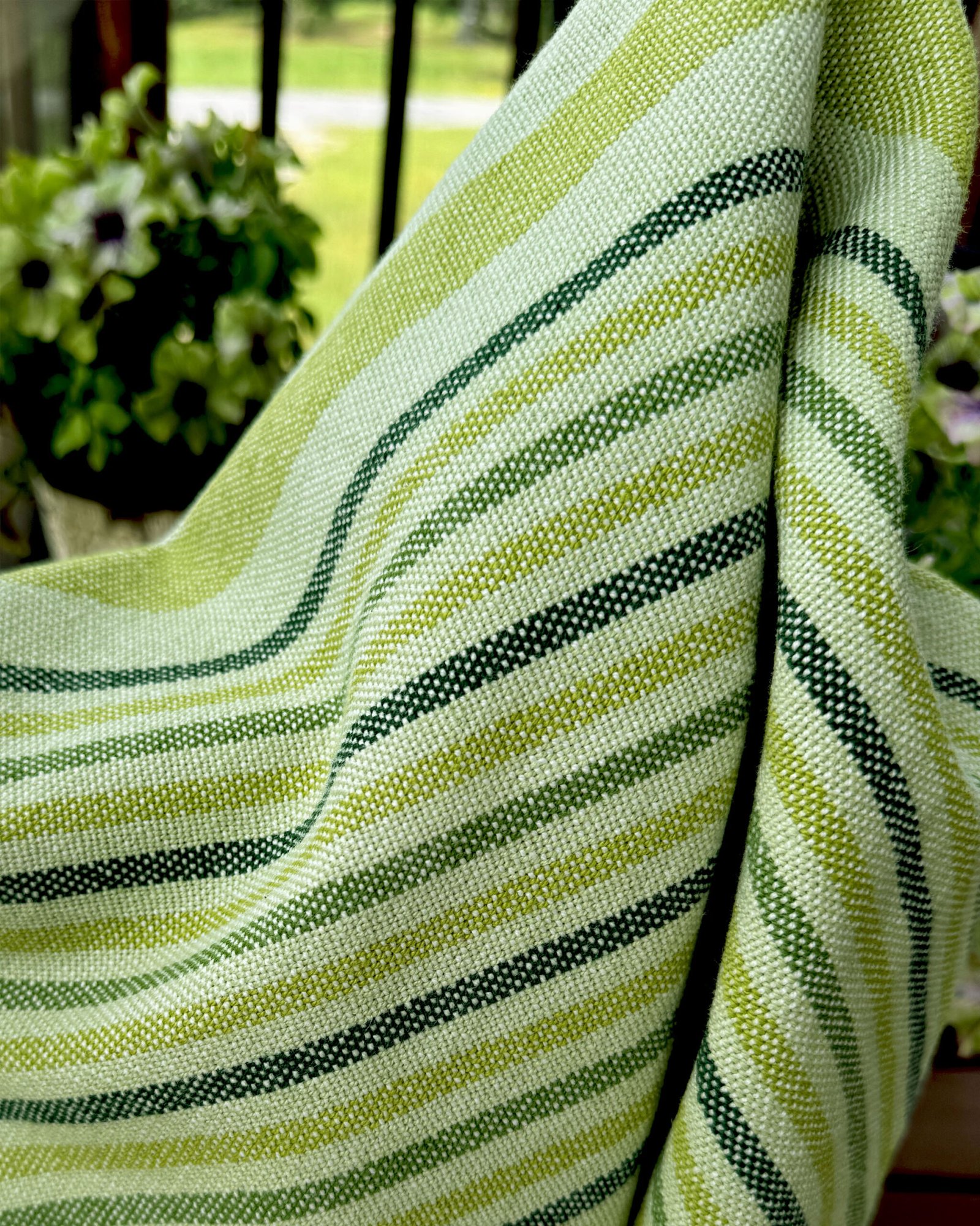 green striped towel